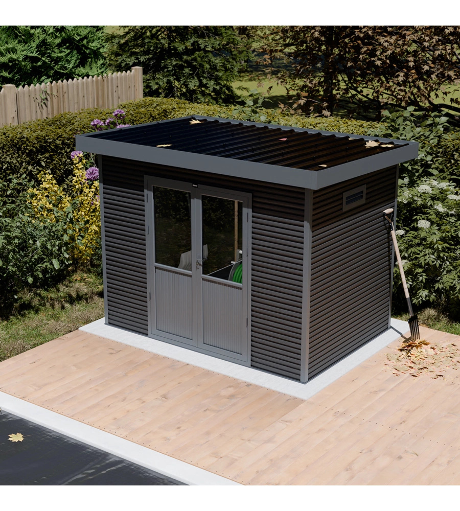 CASETTA IN LEGNO DA GIARDINO BARAC "ONYX" ANTRACITE 333X225X237 CM