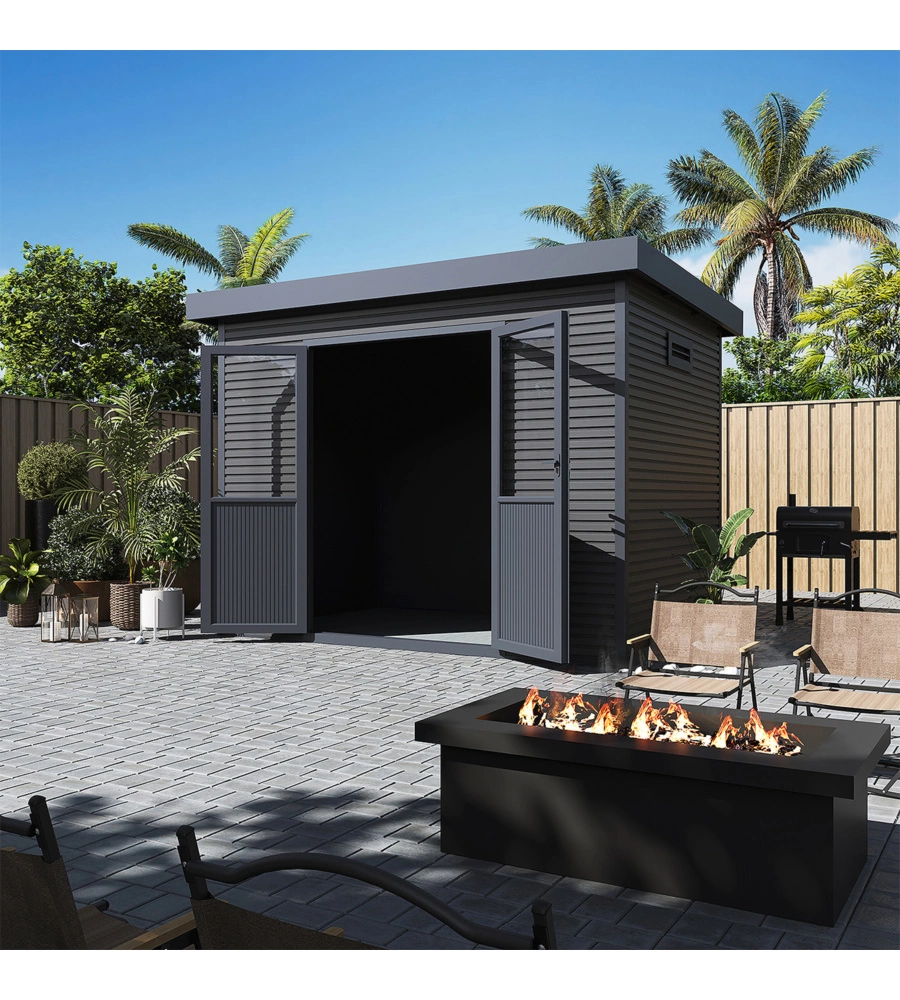 CASETTA IN LEGNO DA GIARDINO BARAC "ONYX" ANTRACITE 333X225X237 CM