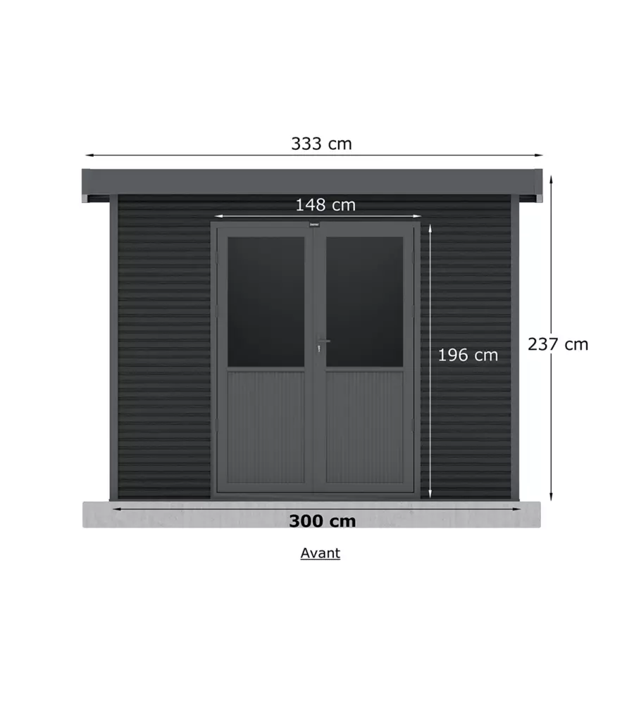 CASETTA IN LEGNO DA GIARDINO BARAC "ONYX" ANTRACITE 333X225X237 CM