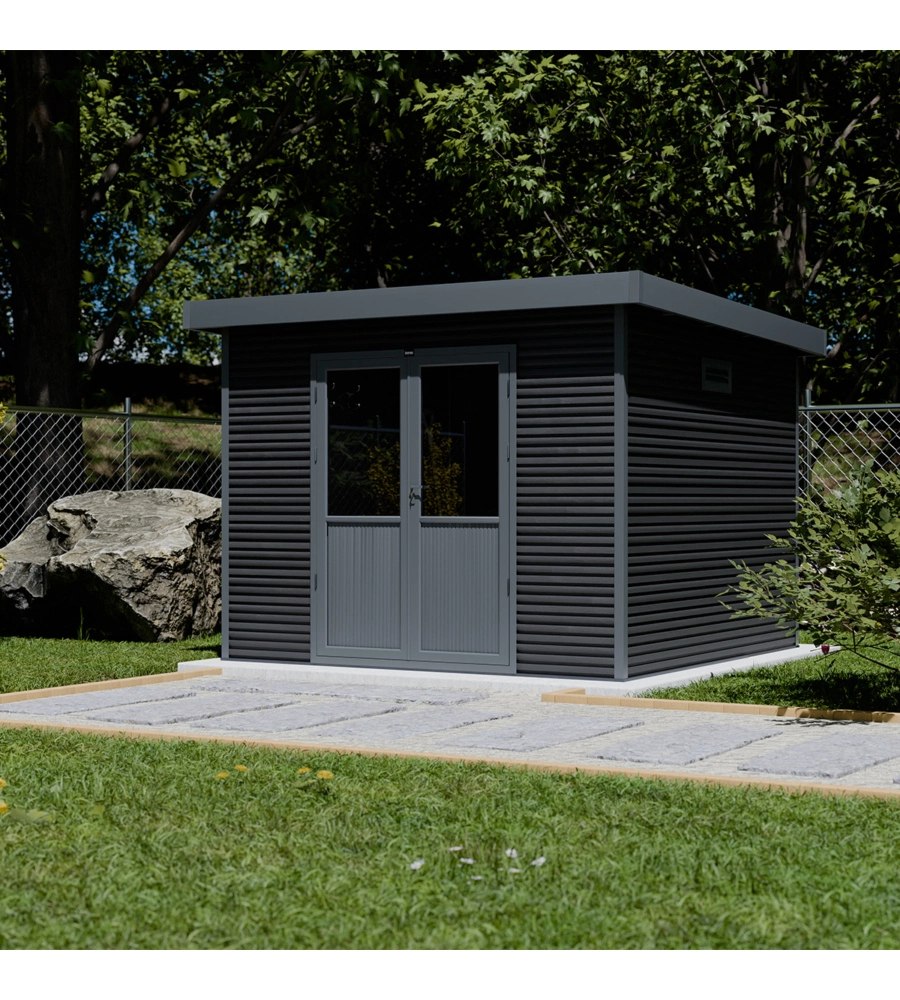 CASETTA IN LEGNO DA GIARDINO BARAC "ONYX" ANTRACITE 333X326X237 CM