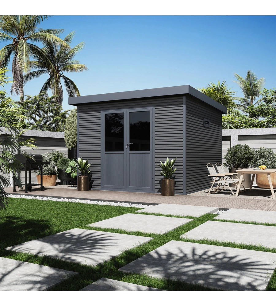 CASETTA IN LEGNO DA GIARDINO BARAC "ONYX" ANTRACITE 333X326X237 CM