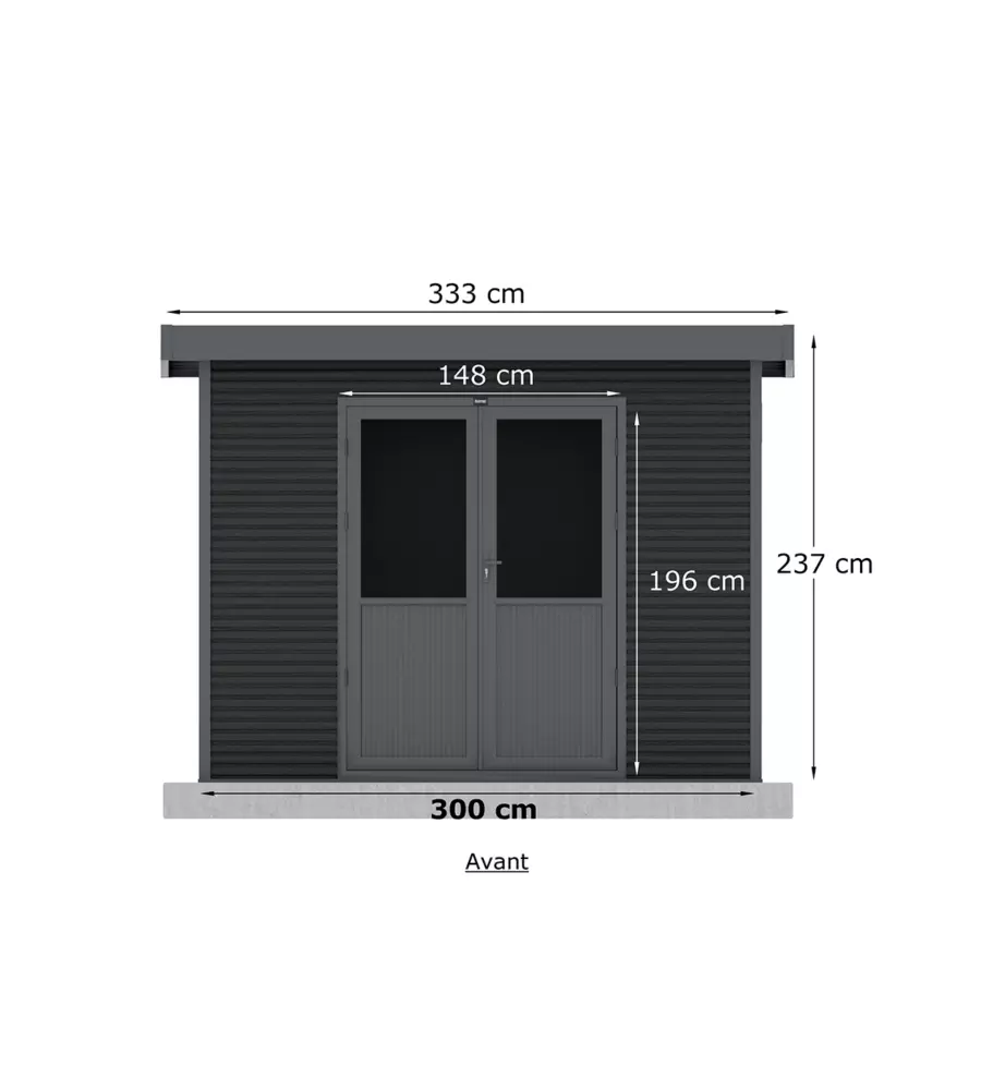 CASETTA IN LEGNO DA GIARDINO BARAC "ONYX" ANTRACITE 333X326X237 CM