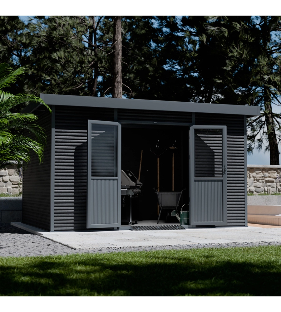 CASETTA IN LEGNO DA GIARDINO BARAC "ONYX" ANTRACITE 447X326X237 CM