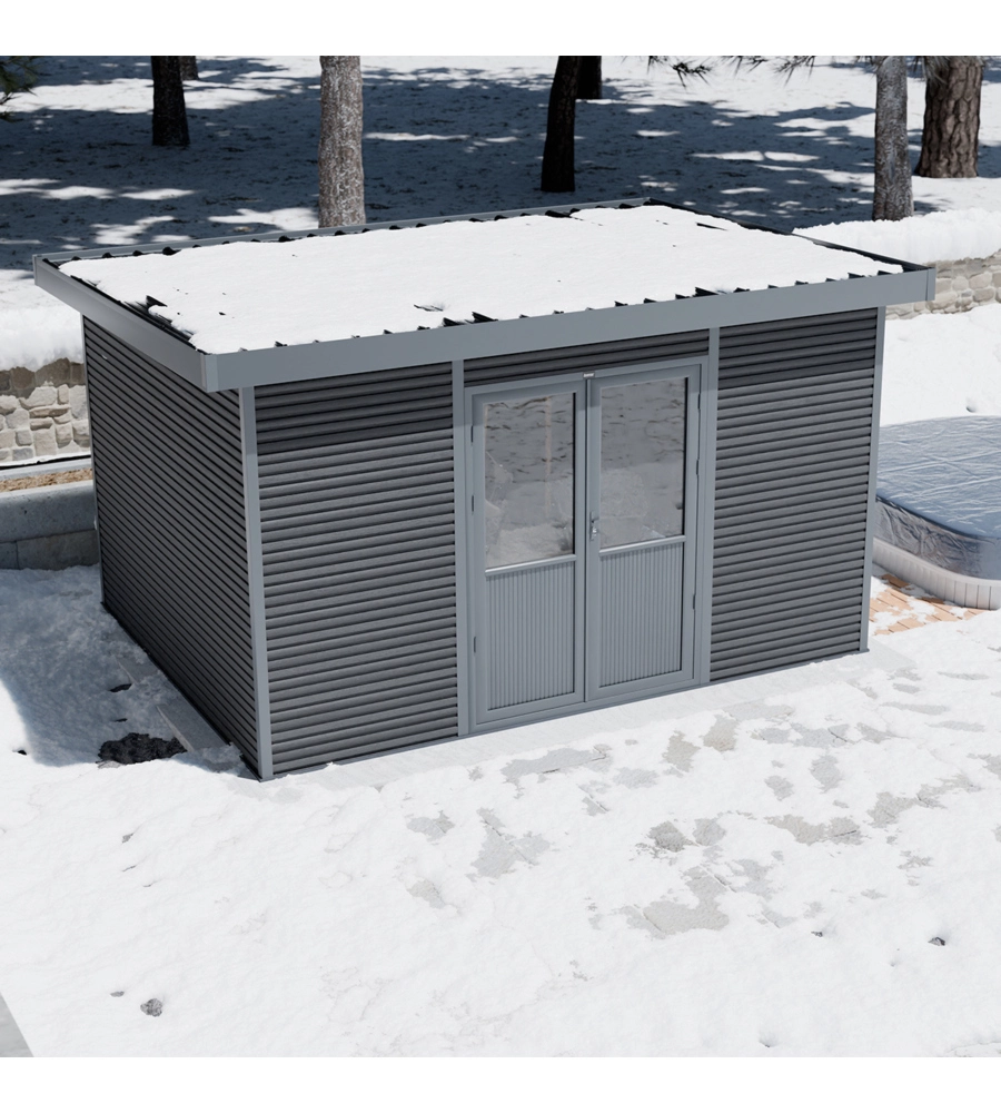 CASETTA IN LEGNO DA GIARDINO BARAC "ONYX" ANTRACITE 447X326X237 CM