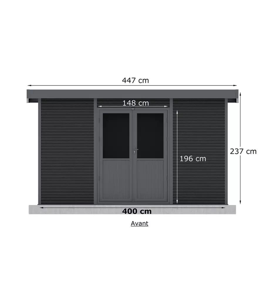 CASETTA IN LEGNO DA GIARDINO BARAC "ONYX" ANTRACITE 447X326X237 CM