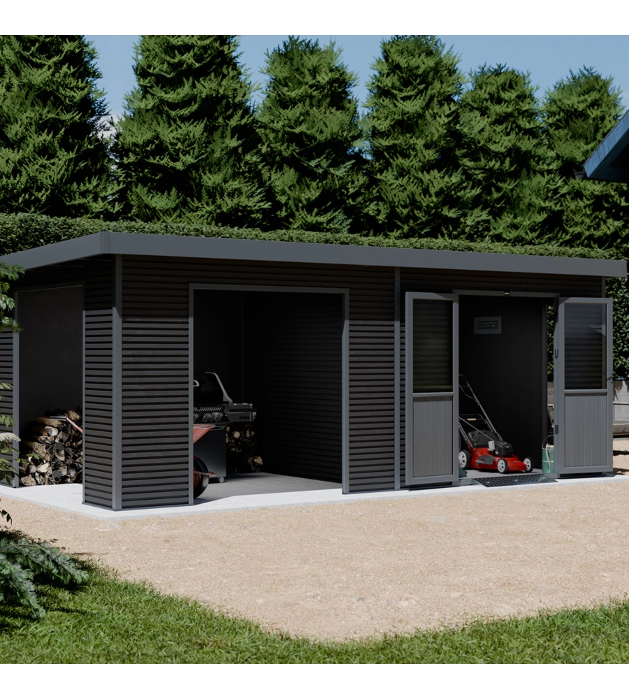 CASETTA IN LEGNO DA GIARDINO BARAC "ONYX" ANTRACITE 629X326X237 CM