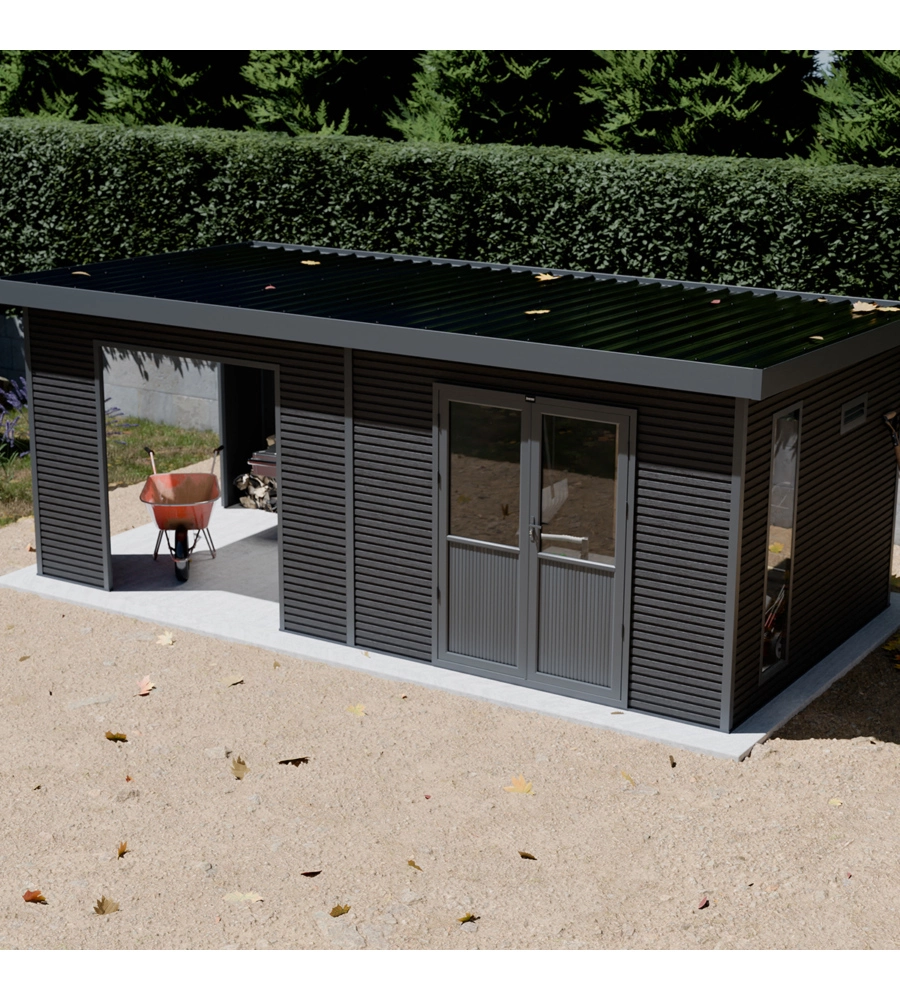 CASETTA IN LEGNO DA GIARDINO BARAC "ONYX" ANTRACITE 629X326X237 CM