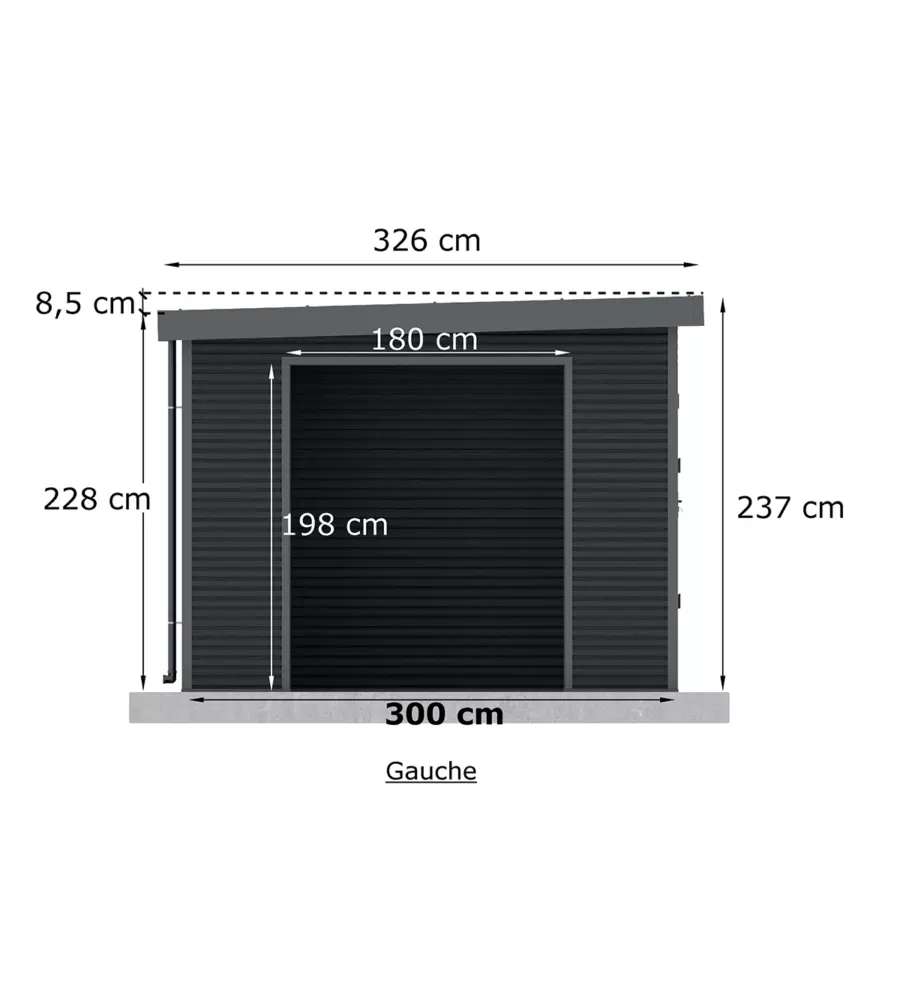 CASETTA IN LEGNO DA GIARDINO BARAC "ONYX" ANTRACITE 629X326X237 CM