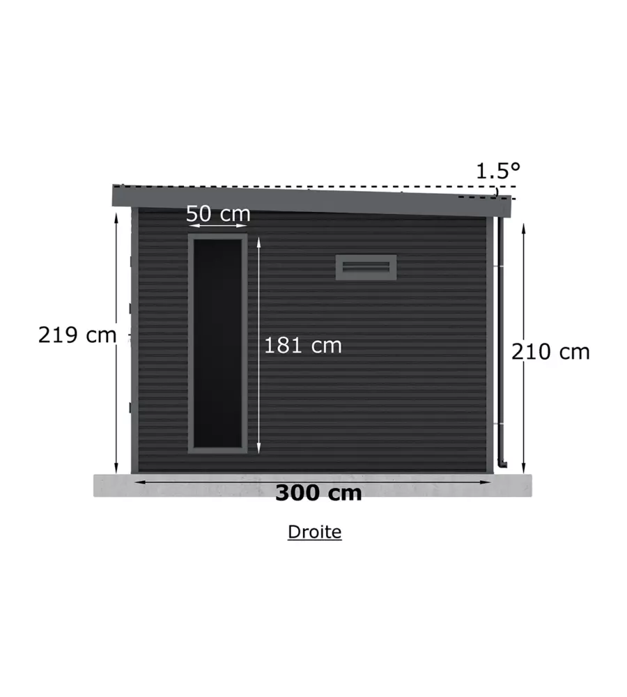 CASETTA IN LEGNO DA GIARDINO BARAC "ONYX" ANTRACITE 629X326X237 CM