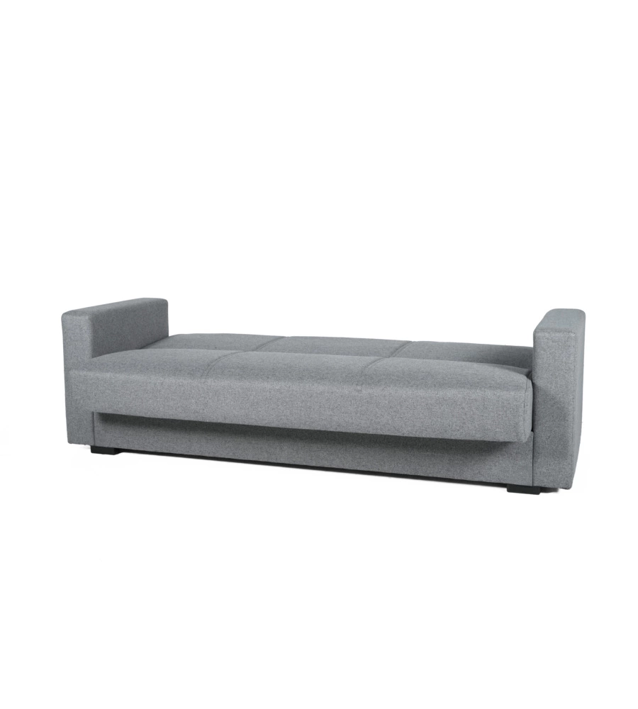 DIVANO LETTO "AFRODITE" 3 POSTI IN TESSUTO GRIGIO 212X80X87 CM