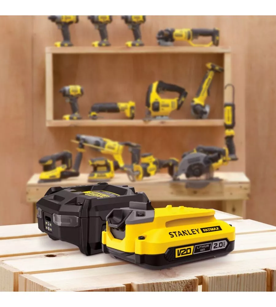 BATTERIA DI RICAMBIO STANLEY FATMAX 18V 2AH E CARICABATTERIE 1,25A