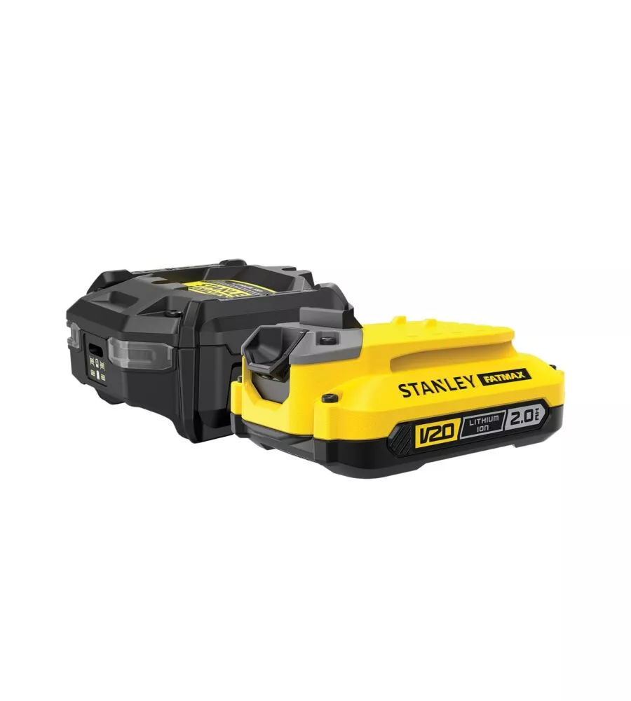 BATTERIA DI RICAMBIO STANLEY FATMAX 18V 2AH E CARICABATTERIE 1,25A