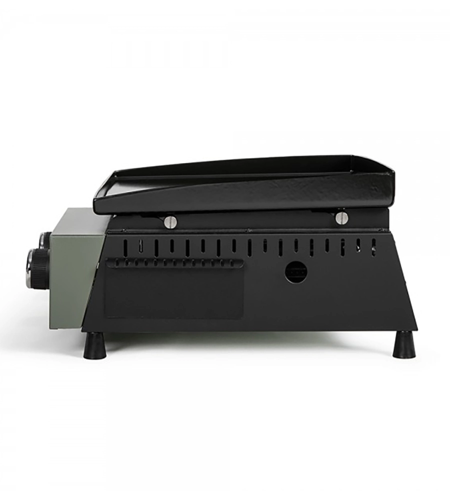 Piastra a gas in acciaio verde 2 bruciatori