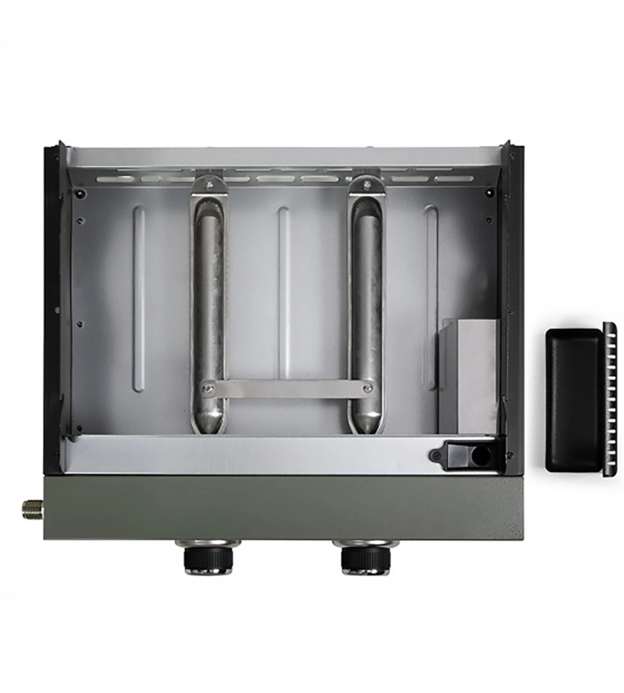 Piastra a gas in acciaio verde 2 bruciatori