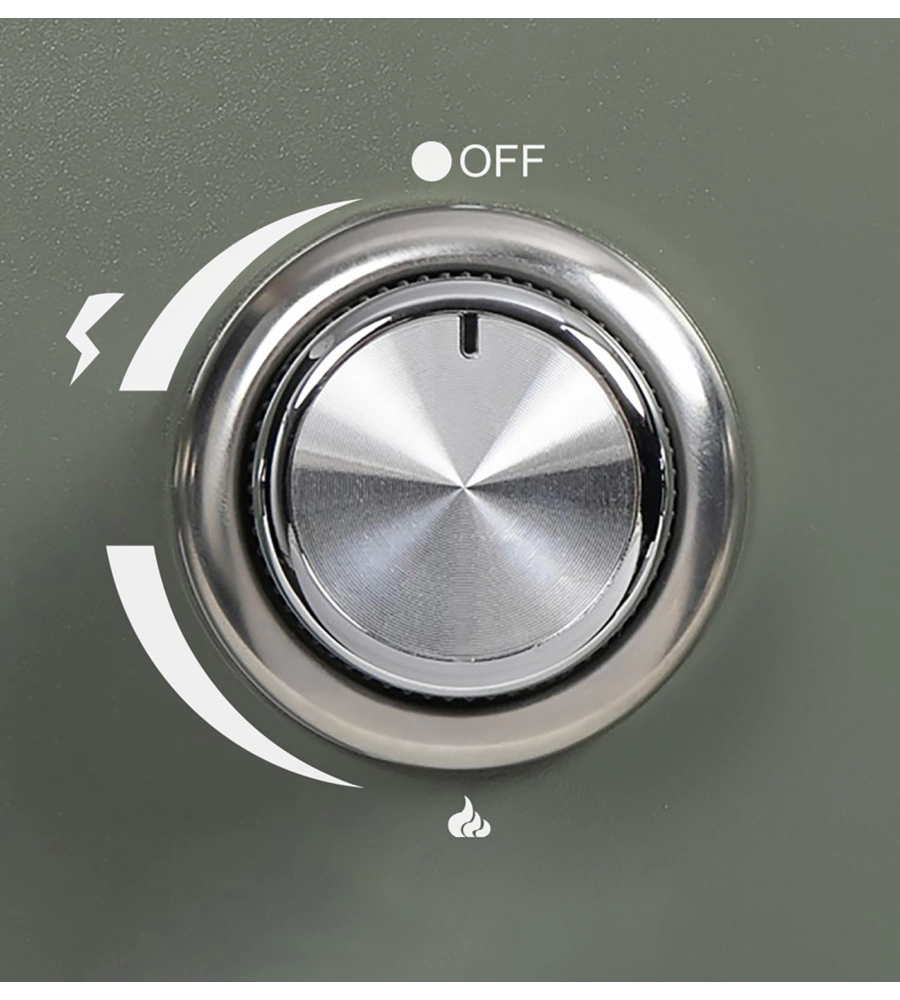 Piastra a gas in acciaio verde 2 bruciatori