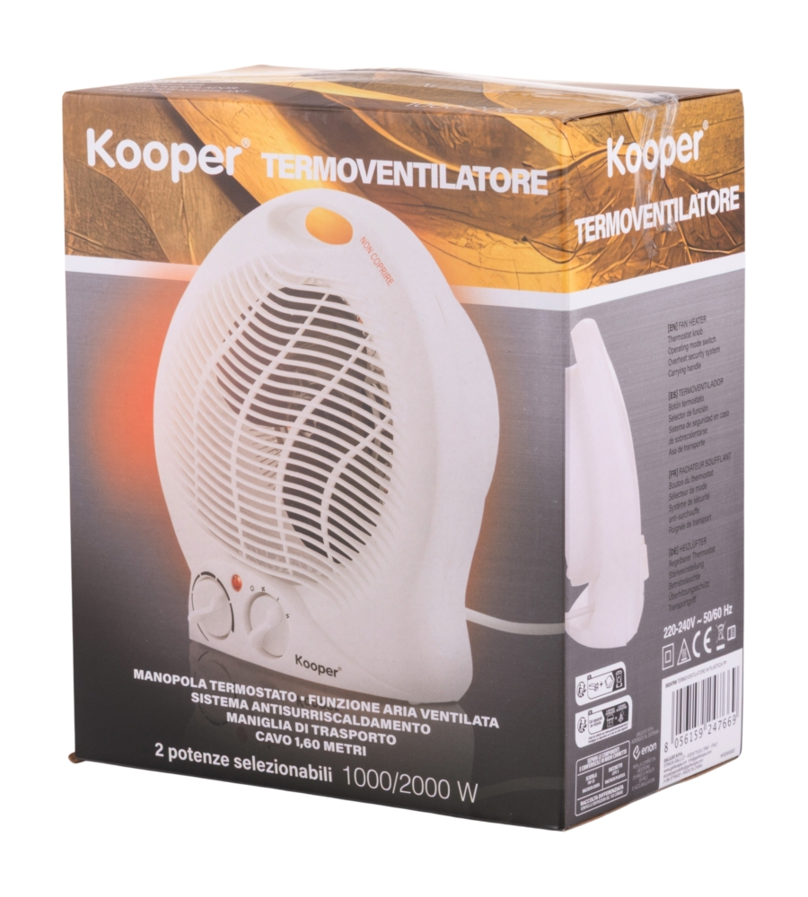 Termoventilatore da tavolo Kooper bianco 2000W