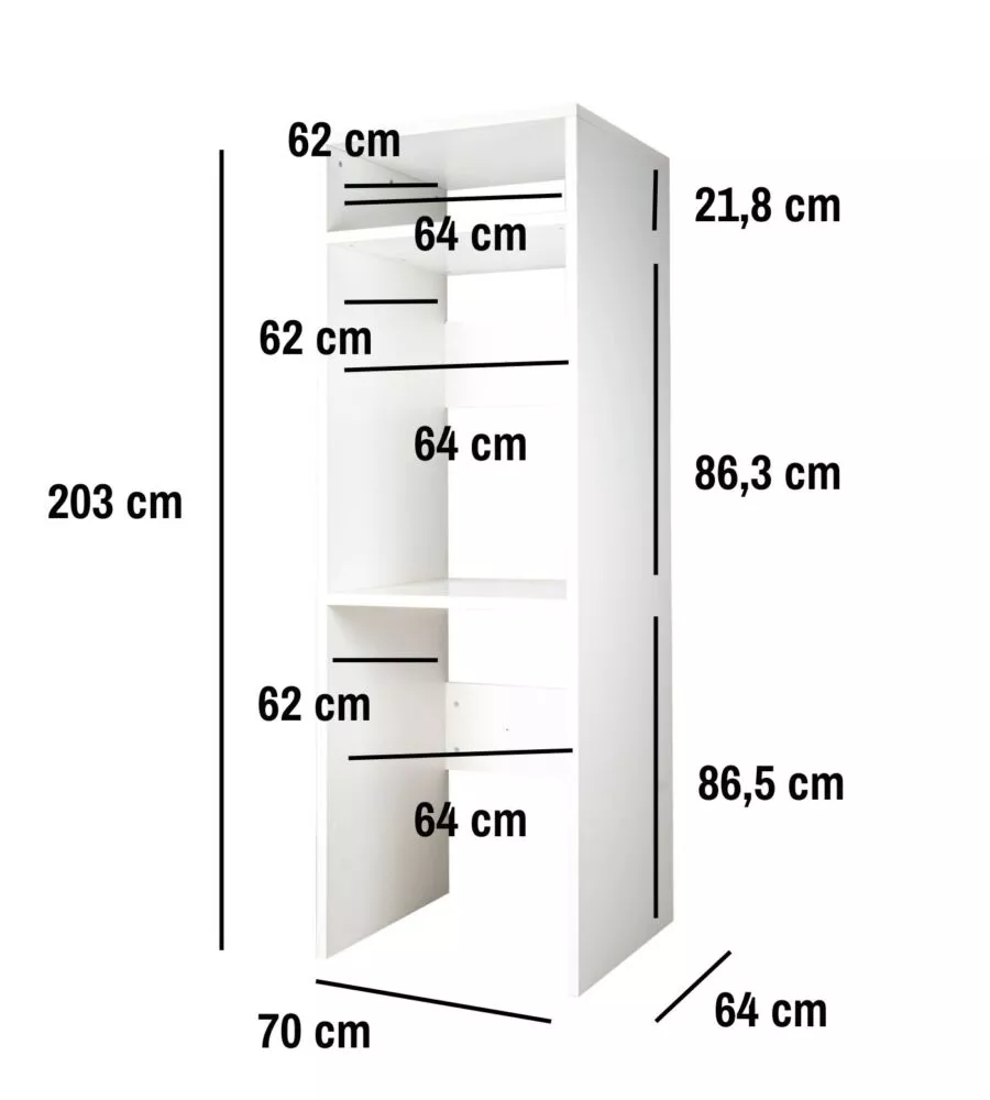 MOBILE PER LAVATRICE E ASCIUGATRICE BIANCO 70X64X203 CM