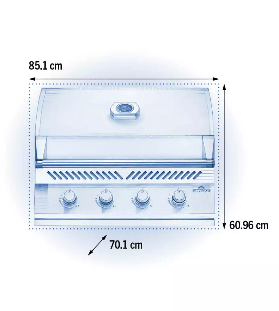 BARBECUE A GAS NAPOLEON "BUILT-IN 500 SERIES 32" GRIGIO 4 BRUCIATORI