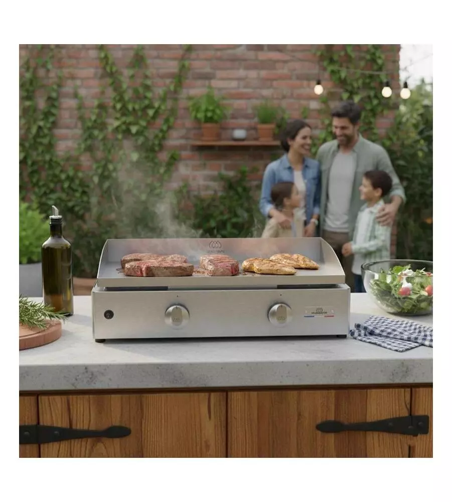 BARBECUE A GAS LE MARQUIER "PLANCHA 260" GRIGIO 2 BRUCIATORI 60X42X19 CM
