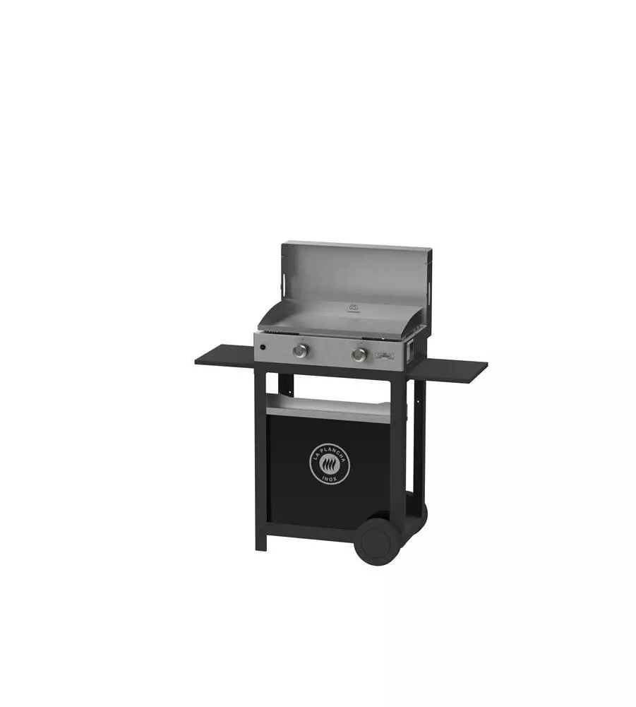 BARBECUE A GAS LE MARQUIER "PLANCHA 260" GRIGIO 2 BRUCIATORI E CARRELLO NERO