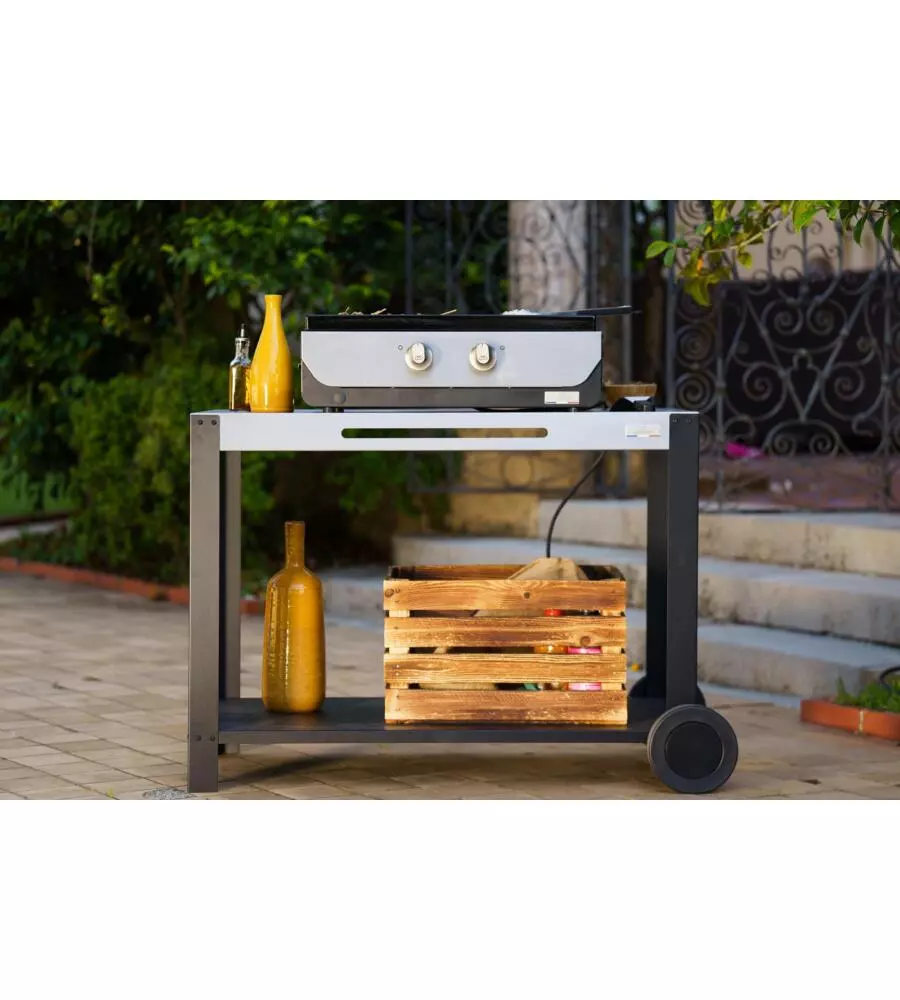 PIASTRA ELETTRICA LE MARQUIER "ORIGINAL 260" IN ACCIAIO NERO 2 BRUCIATORI