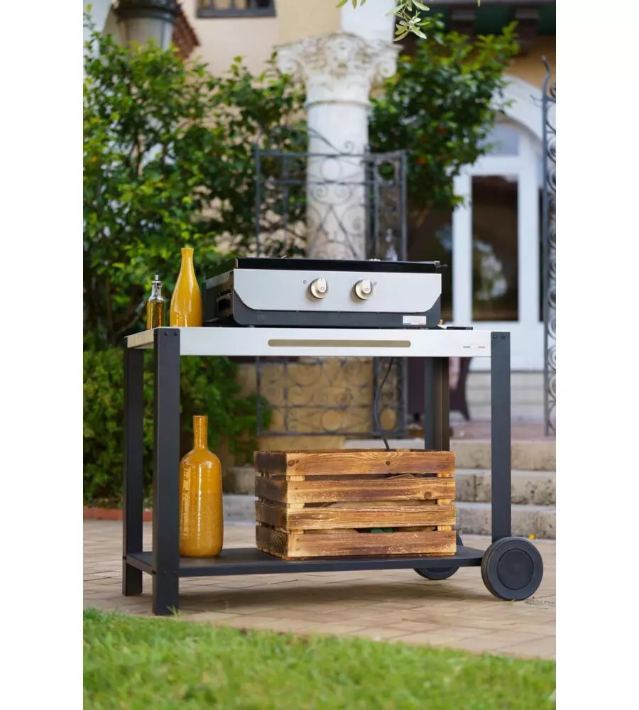 PIASTRA ELETTRICA LE MARQUIER "ORIGINAL 260" IN ACCIAIO NERO 2 BRUCIATORI