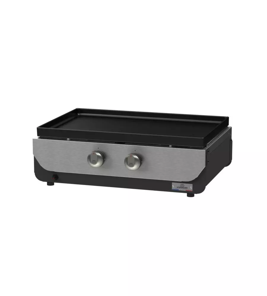 PIASTRA PER BARBECUE IN ACCIAIO NERA 2 BRUCIATORI