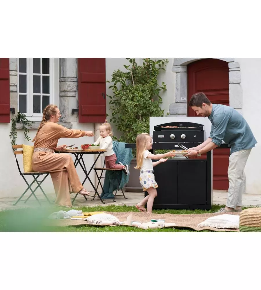 PIASTRA A GAS LE MARQUIER "PURE" IN GHISA NERO 2 BRUCIATORI