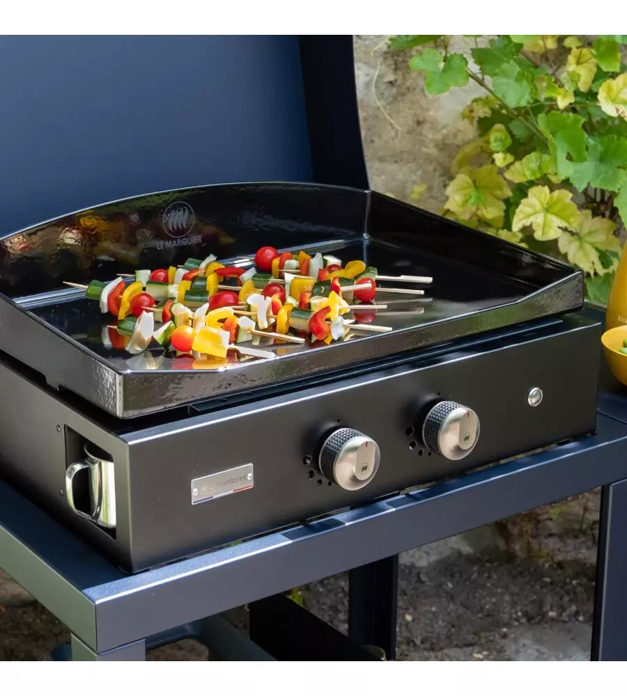 PIASTRA A GAS LE MARQUIER "PURE" IN GHISA NERO 2 BRUCIATORI