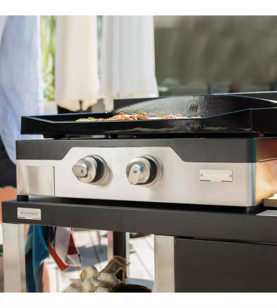 PIASTRA ELETTRICA LE MARQUIER "ALLURE" IN GHISA NERO 2 BRUCIATORI