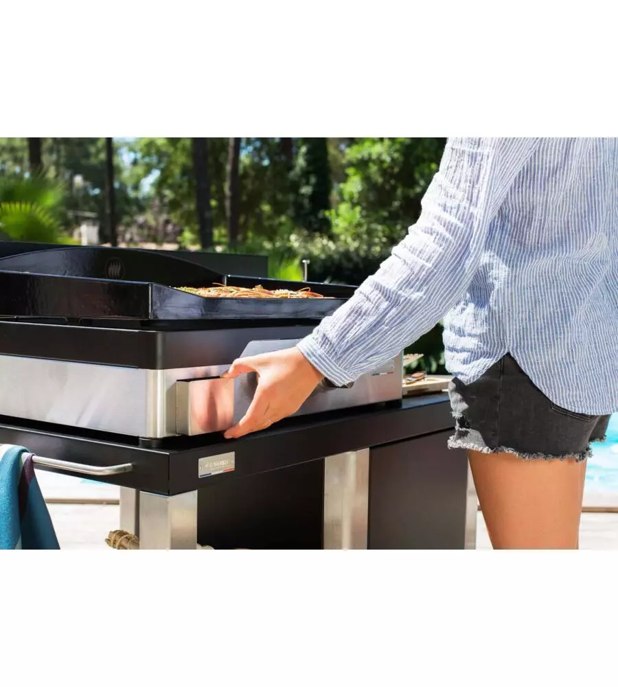 PIASTRA ELETTRICA LE MARQUIER "ALLURE" IN GHISA NERO 2 BRUCIATORI