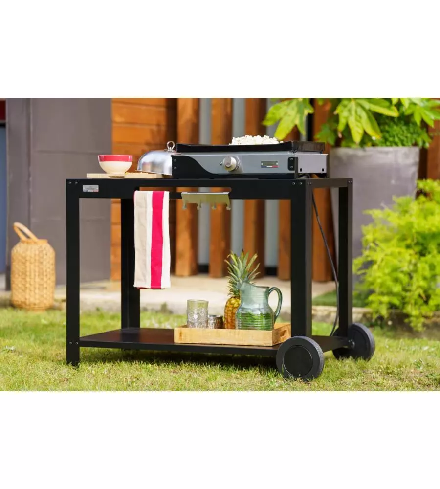 CARRELLO PER BARBECUE LE MARQUIER "110 XL" IN ACCIAIO NERO  110X64X77 CM