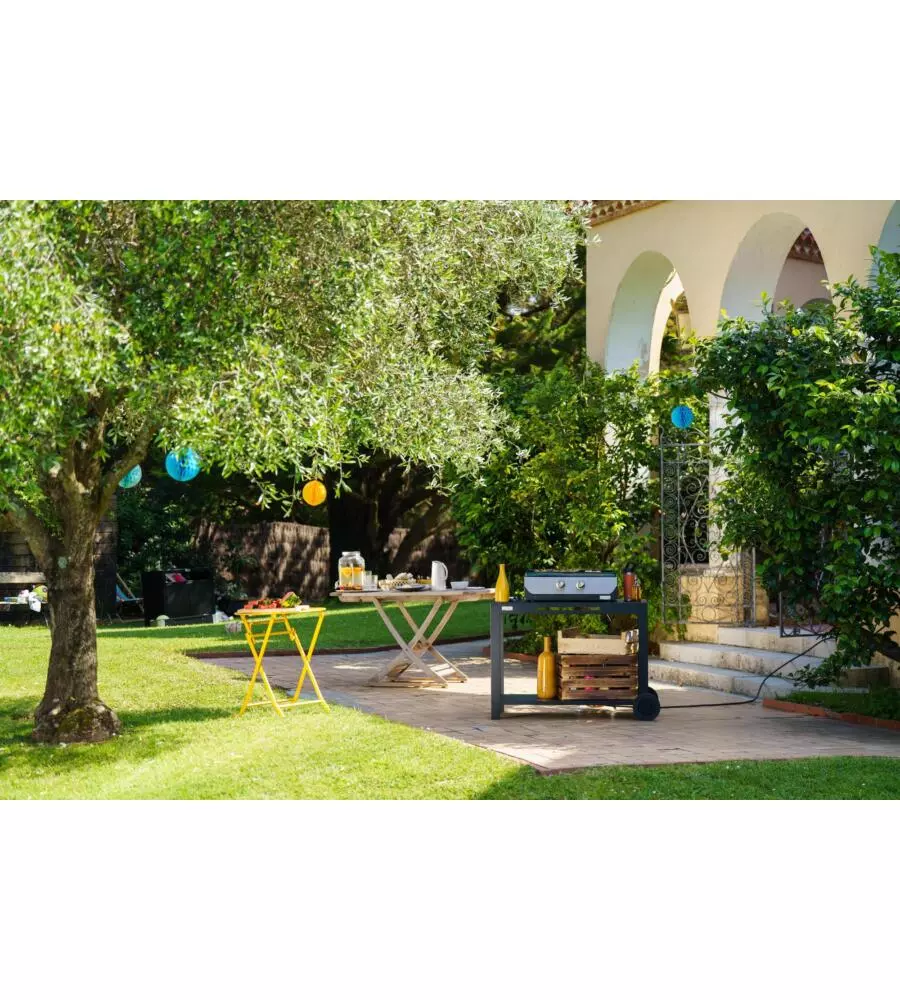 CARRELLO PER BARBECUE LE MARQUIER "110 XL" IN ACCIAIO NERO  110X64X77 CM