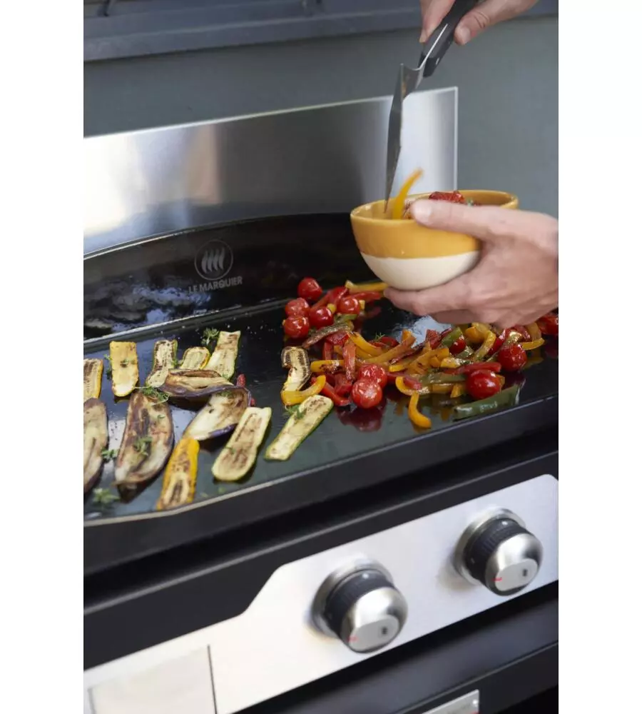 CUCINA DA ESTERNO MODULARE LE MARQUIER "LINEA 3" IN ACCIAIO INOX NERO 240X55X115 CM