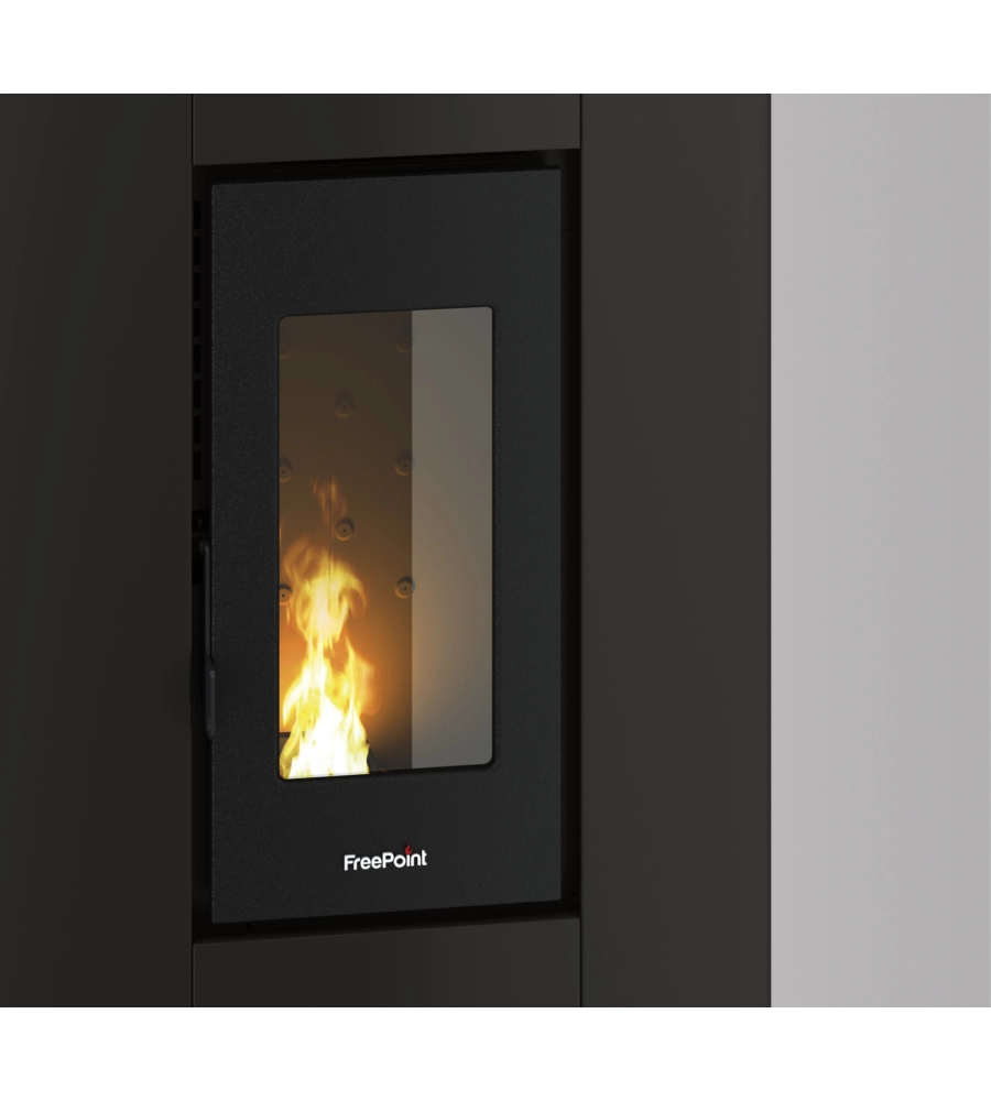 Stufa a pellet slim ermetica FreePoint "Atrium" antracite 5,1 kW