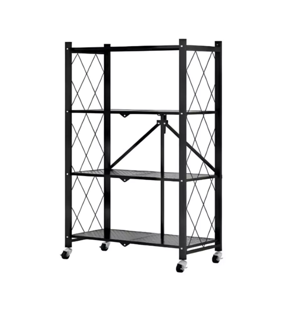 Scaffale pieghevole in metallo 4 ripiani Easy System portata 120 kg 71x34x126 cm