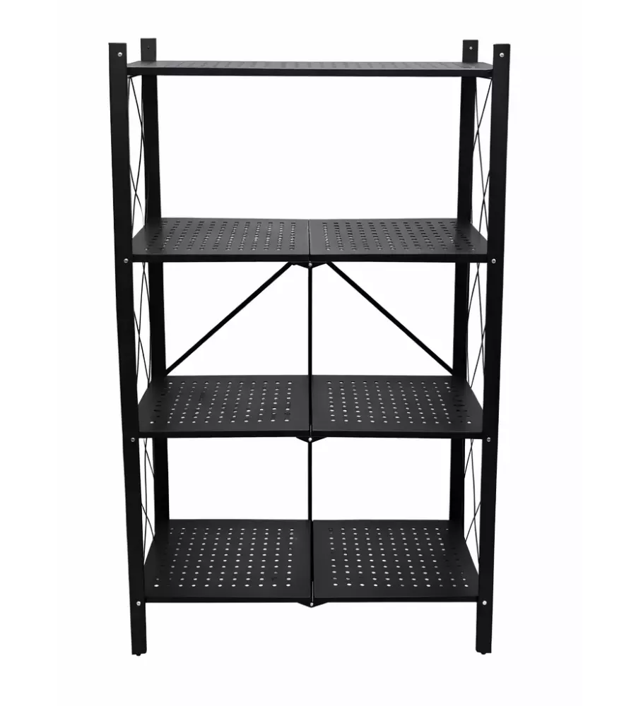Scaffale pieghevole in metallo 4 ripiani Easy System portata 120 kg 71x34x126 cm