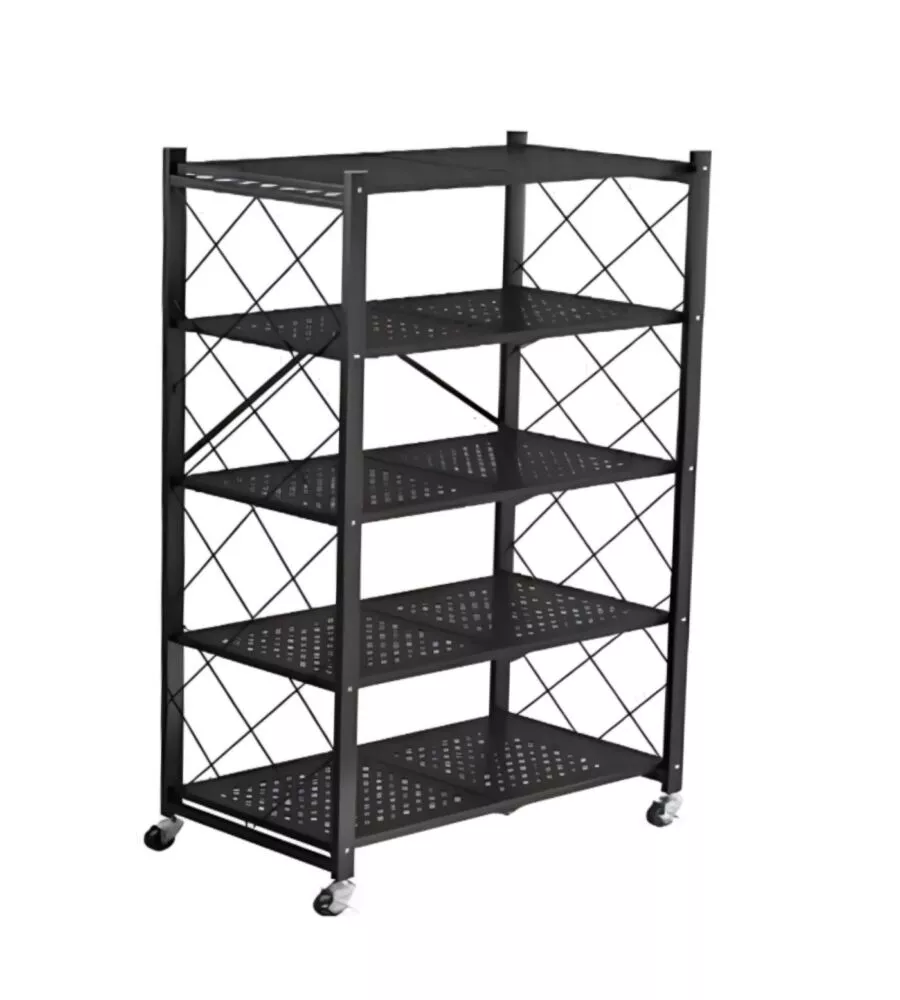 Scaffale pieghevole in metallo 5 ripiani Easy System portata 150 kg 71x34x155 cm