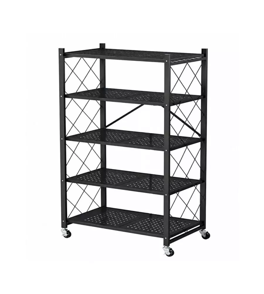 Scaffale pieghevole in metallo 5 ripiani Easy System portata 150 kg 71x34x155 cm