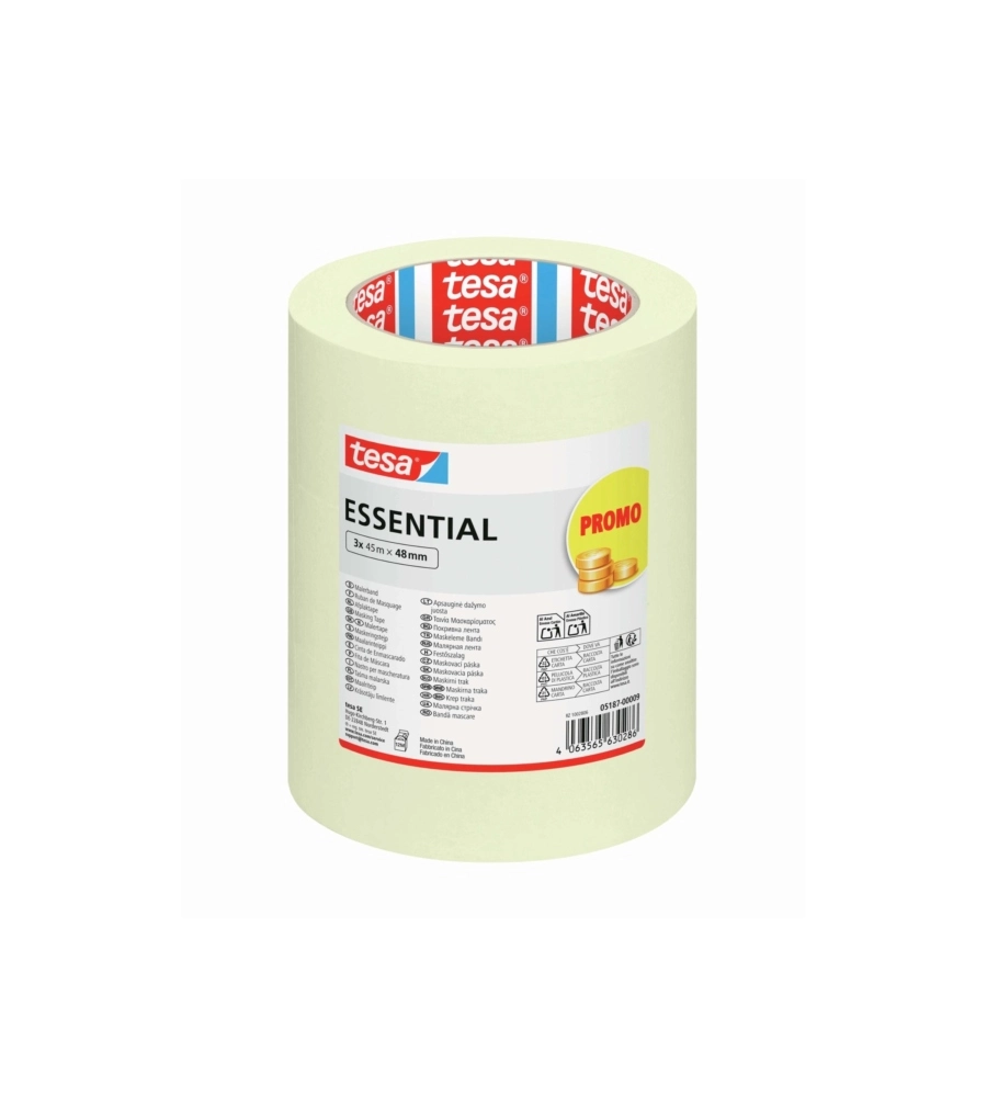 Nastro adesivo per mascheratura Tesa "Essential" 45 m x 48 mm 3 pezzi