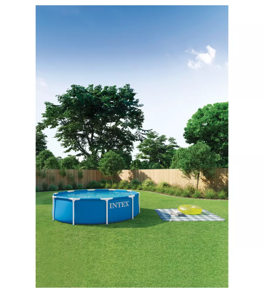 PISCINA FUORI TERRA CON STRUTTURA ROTONDA INTEX "METAL FRAME" CON POMPA FILTRO BLU 305X305X76 CM - COD. 28200ND