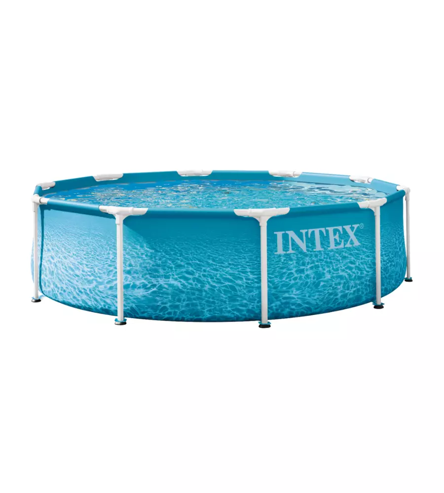PISCINA FUORI TERRA CON STRUTTURA ROTONDA INTEX "FRAME BEACHSIDE" CON POMPA FILTRO AZZURRO 305X305X76 CM - COD. 28208ND
