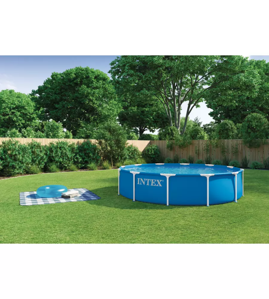PISCINA FUORI TERRA CON STRUTTURA ROTONDA INTEX "METAL FRAME" BLU 366X366X76 CM - COD. 28210ND