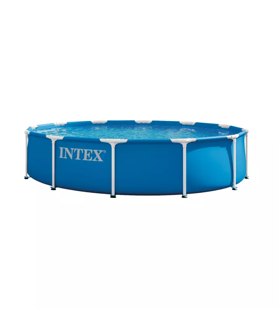 PISCINA FUORI TERRA CON STRUTTURA ROTONDA INTEX "METAL FRAME" CON POMPA FILTRO BLU 366X366X76 CM - COD. 28212ND