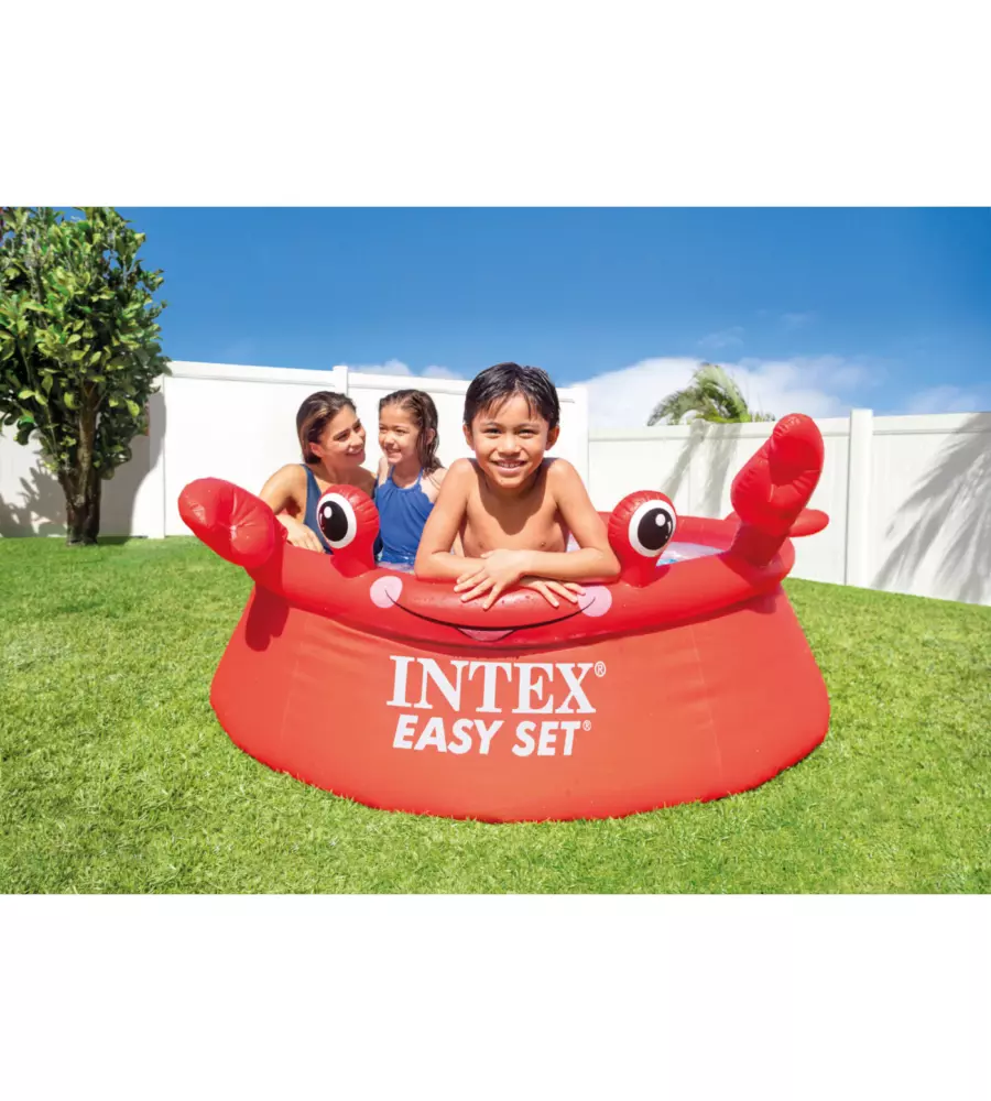 PISCINA FUORI TERRA AUTOPORTANTE ROTONDA INTEX "EASY HAPPY GRANCHIO" ROSSO 183X183X51 CM - COD. 26100NP