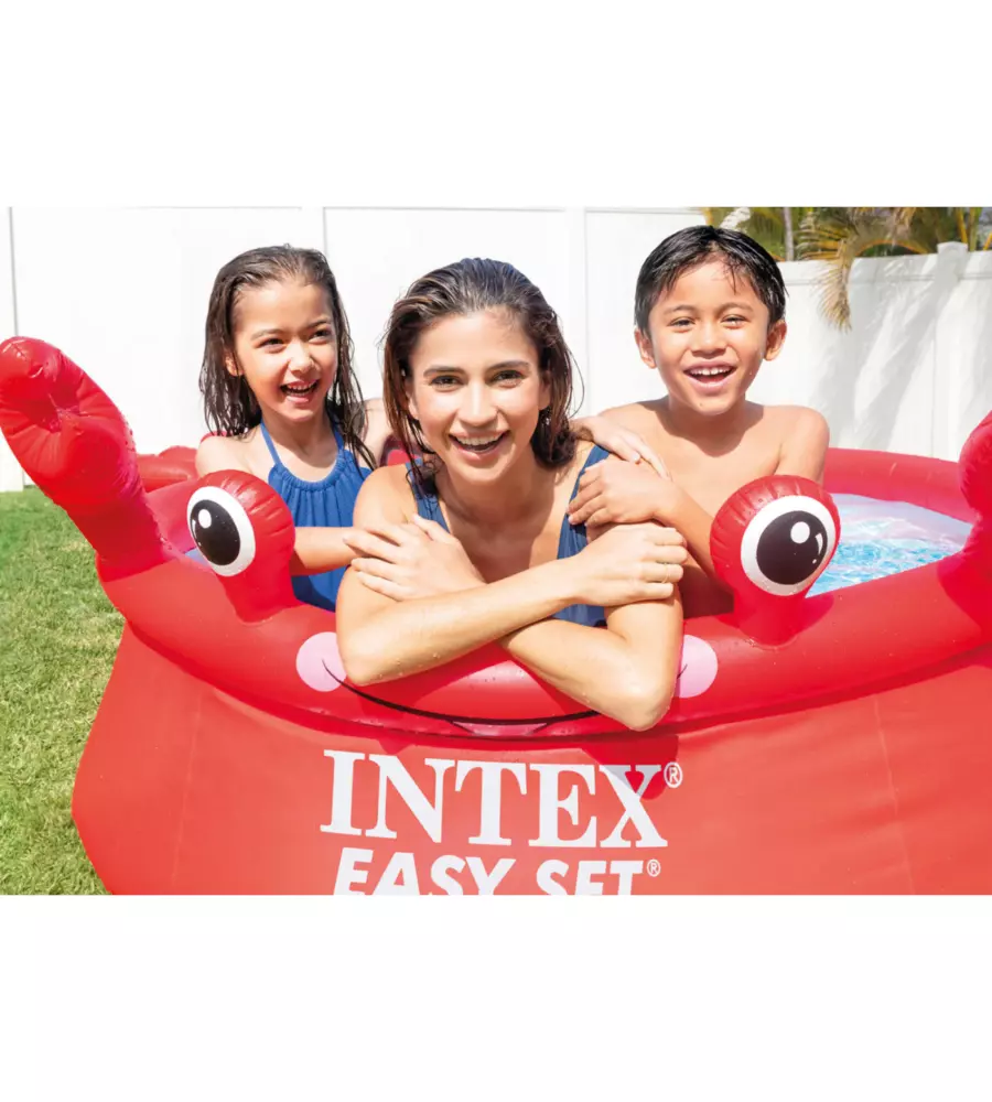 PISCINA FUORI TERRA AUTOPORTANTE ROTONDA INTEX "EASY HAPPY GRANCHIO" ROSSO 183X183X51 CM - COD. 26100NP