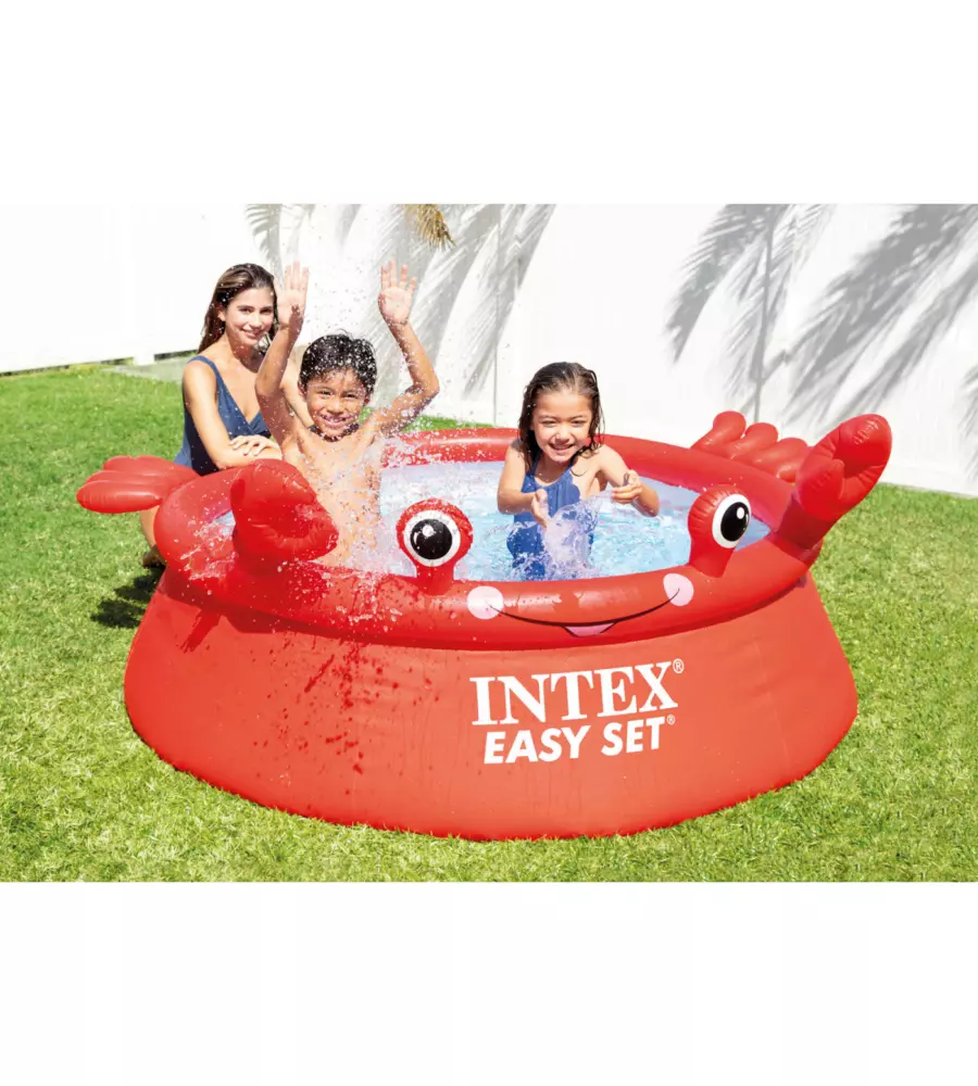 PISCINA FUORI TERRA AUTOPORTANTE ROTONDA INTEX "EASY HAPPY GRANCHIO" ROSSO 183X183X51 CM - COD. 26100NP