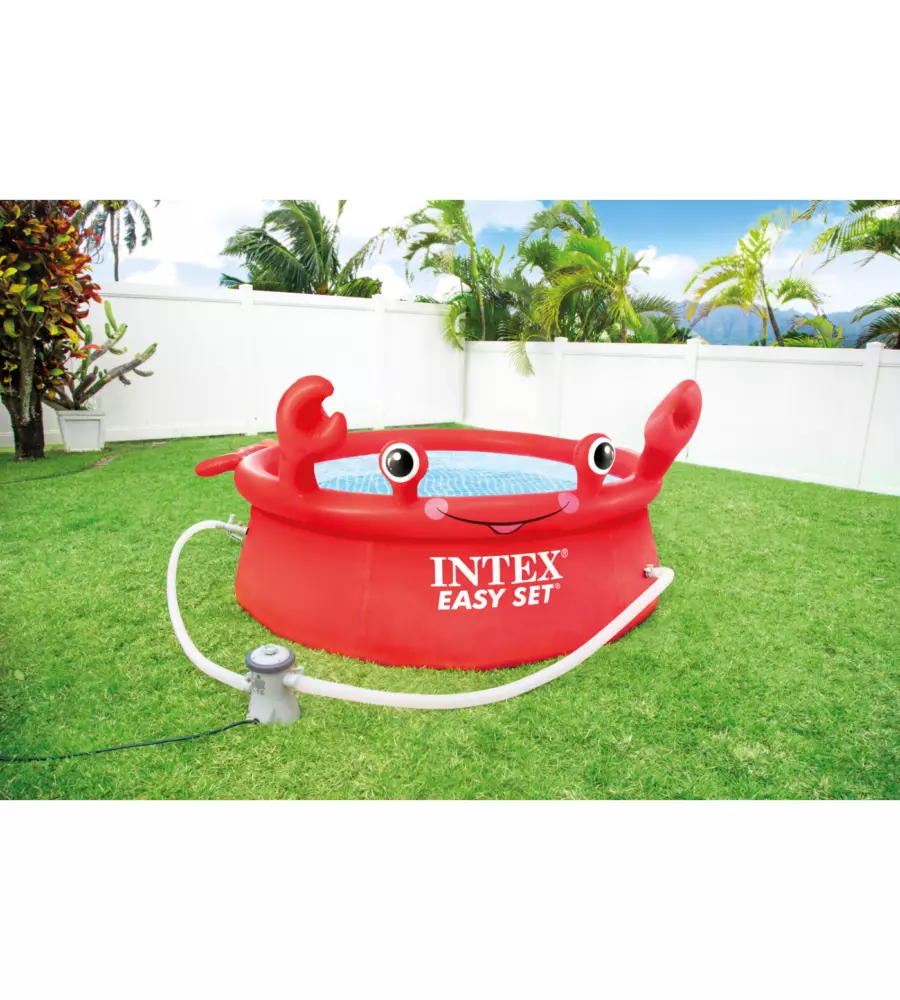 PISCINA FUORI TERRA AUTOPORTANTE ROTONDA INTEX "EASY HAPPY GRANCHIO" ROSSO 183X183X51 CM - COD. 26100NP