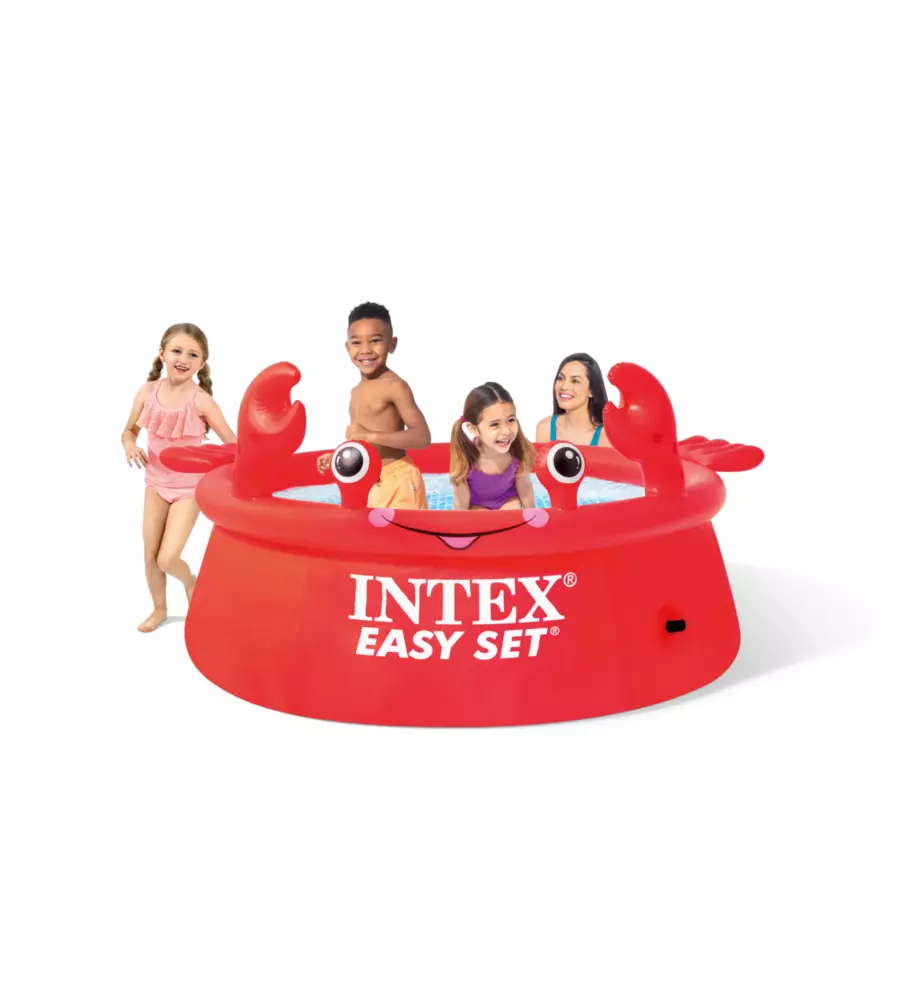 PISCINA FUORI TERRA AUTOPORTANTE ROTONDA INTEX "EASY HAPPY GRANCHIO" ROSSO 183X183X51 CM - COD. 26100NP