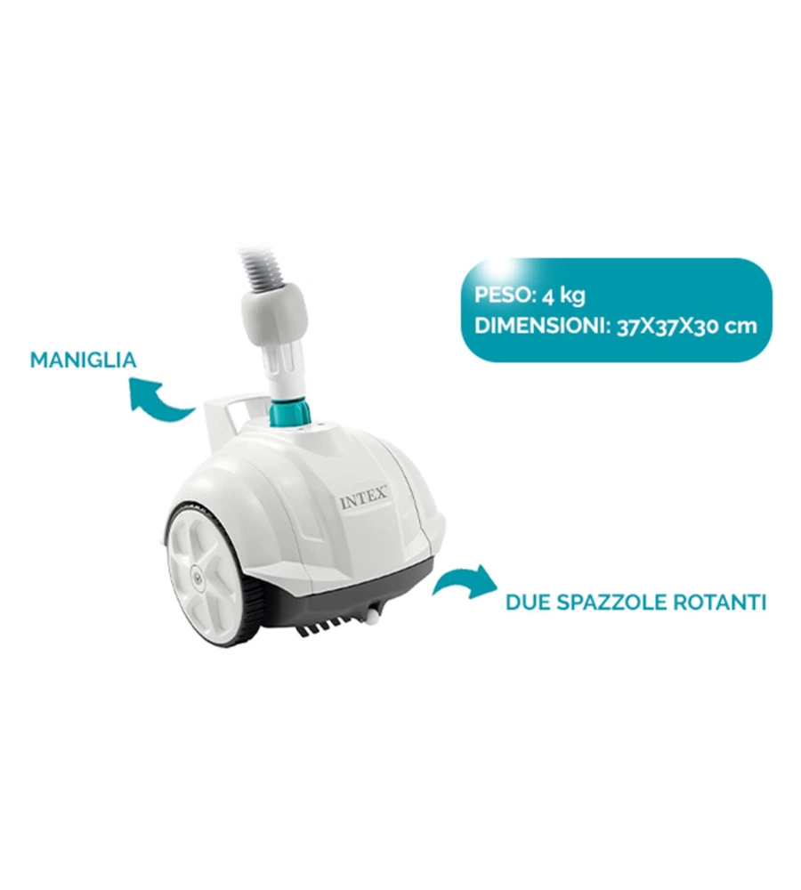 ROBOT PULIZIA PISCINA INTEX "ZX50" PER POMPE FILTRO DA 3400-5600 L/H E FINO A 488 CM IN PLASTICA BIANCO - COD. 28007EX